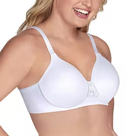 Vanity Fair Beauty Back Full Figure Wireless Bra 40C White Neutral T-Shirt Bra - Picture 1 of 5